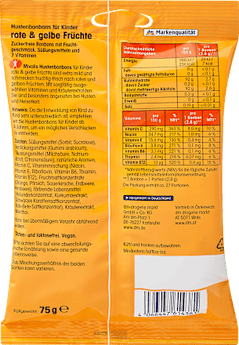 Bonbon, Rote & Gelbe Früchte für Kinder, zuckerfrei Mivolis