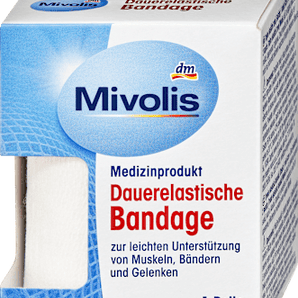 Dauerelastische Bandage, 6 cm x 5 m (gedehnt), 1 Rolle Mivolis