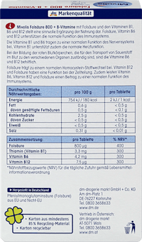 Folsäure 800 + B-Vitamine, Tabletten 60 St. Mivolis