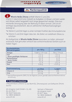 Heißgetränk, Heiße Zitrone (20 Sticks) Mivolis