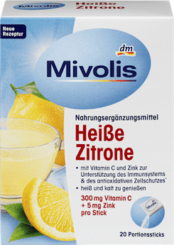 Heißgetränk, Heiße Zitrone (20 Sticks) Mivolis
