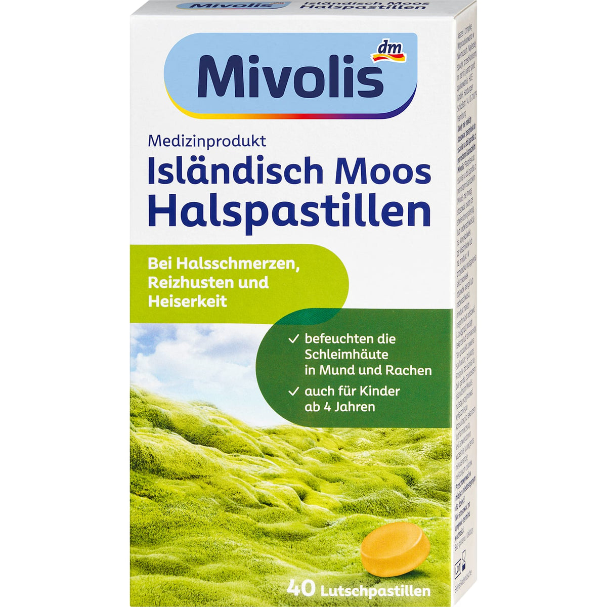 Isländisch Moos Halspastillen, 40 St