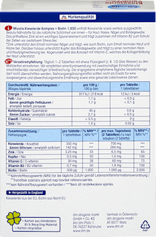 Kieselerde Komplex + Biotin 1.000 Tabletten 120 St Mivolis