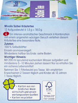 Kräutertee, Salbei Tee (12 Beutel) Mivolis