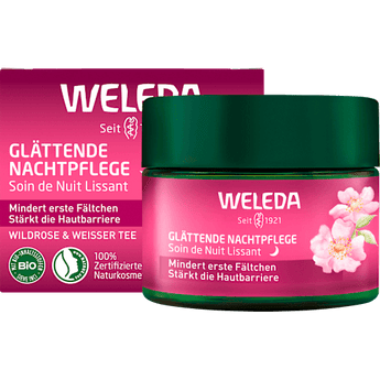 Nachtcreme glättend Wildrose & weißer Tee, 40 ml - VivaVoss