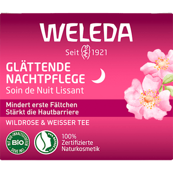 Nachtcreme glättend Wildrose & weißer Tee, 40 ml - VivaVoss