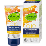 Alverde Q10 night cream made from natural coenzyme Q10, organic grapefruit extract, organic sea buckthorn oil and organic acerola extract