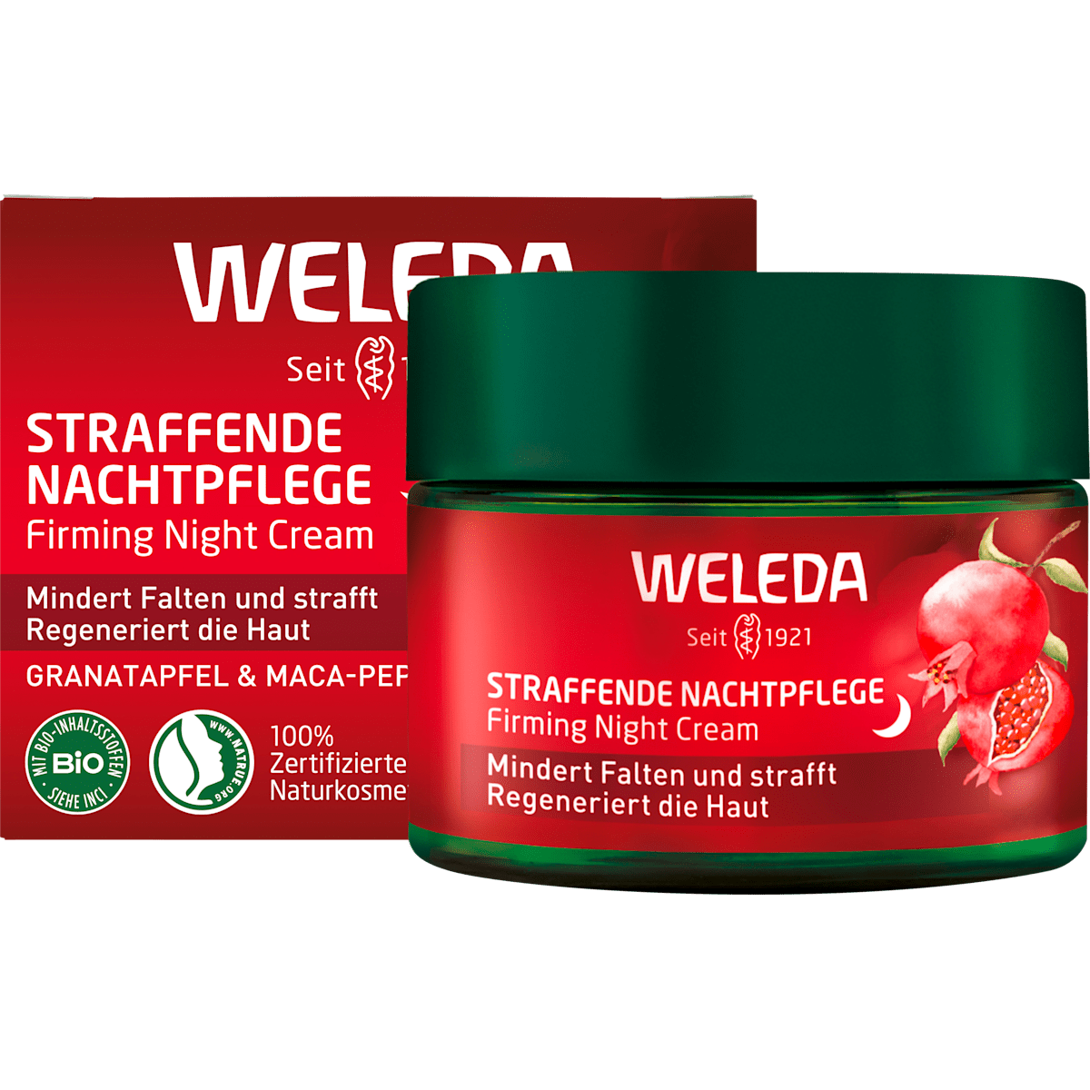 Nachtcreme straffend Granatapfel & Maca - Peptide, 40 ml - VivaVoss