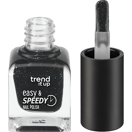 Nagellack Easy & Speedy 450 Black Glitter trend !t up
