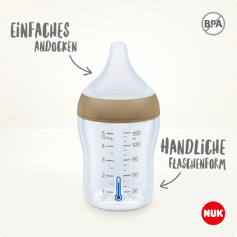 NUK Babyflasche aus Glas Perfect Match, weiß, ab 3. Monat, 230 ml, 1 St - VivaVoss