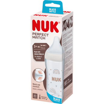 NUK Babyflasche aus Glas Perfect Match, weiß, ab 3. Monat, 230 ml, 1 St - VivaVoss