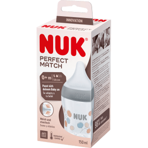 NUK Babyflasche Perfect Match, grau, 0 - 6 Monate, 150ml, 1 St - VivaVoss