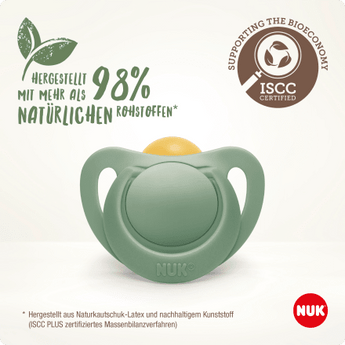 NUK Schnuller for Nature Latex, grün/beige, Gr.2, 6 - 18 Monate, 2 St - VivaVoss