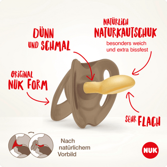NUK Schnuller for Nature Latex, grün/beige, Gr.2, 6 - 18 Monate, 2 St - VivaVoss