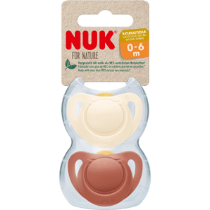 NUK Schnuller for Nature Latex, rot/beige, Gr.1, 0 - 6 Monate, 2 St - VivaVoss