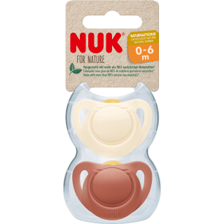 NUK Schnuller for Nature Latex, rot/beige, Gr.1, 0 - 6 Monate, 2 St - VivaVoss