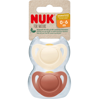 NUK Schnuller for Nature Latex, rot/beige, Gr.1, 0 - 6 Monate, 2 St - VivaVoss
