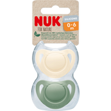 NUK Schnuller for Nature Silikon, grün/ beige, Gr.1, 0 - 6 Monate, 2 St - VivaVoss