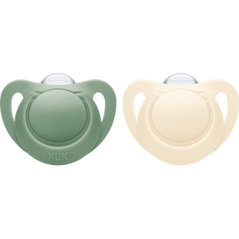 NUK Schnuller for Nature Silikon, grün/ beige, Gr.1, 0 - 6 Monate, 2 St - VivaVoss