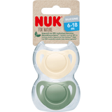 NUK Schnuller for Nature Silikon, grün/beige, Gr.2, 6 - 18 Monate, 2 St - VivaVoss