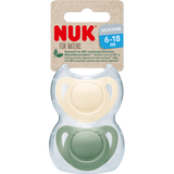NUK Schnuller for Nature Silikon, grün/beige, Gr.2, 6 - 18 Monate, 2 St - VivaVoss