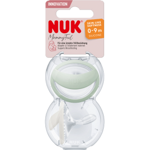 NUK Schnuller Mommy Feel Silikon, mint/weiß, Gr.1 , 0 - 9 Monate, 2 St - VivaVoss