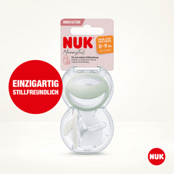 NUK Schnuller Mommy Feel Silikon, mint/weiß, Gr.1 , 0 - 9 Monate, 2 St - VivaVoss