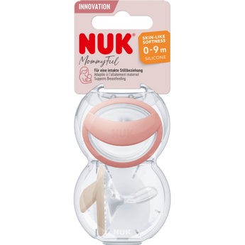 NUK Schnuller Mommy Feel Silikon, rosa/creme, Gr.1, 0 - 9 Monate, 2 St - VivaVoss