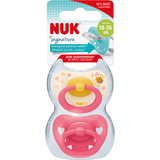 NUK Schnuller Signature Silikon, gelb/pink, ab 18 Monate, 2 St - VivaVoss