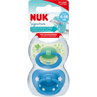 NUK Schnuller Signature Silikon, grün/blau, 6 - 18 Monate, 2 St - VivaVoss