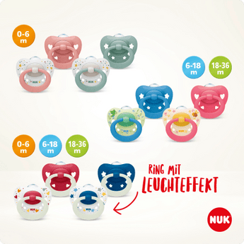 NUK Schnuller Signature Silikon, grün/blau, ab 18 Monate, 2 St - VivaVoss