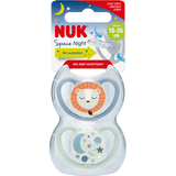 NUK Schnuller Space Night Silikon, blau/mint, ab 18 Monate, 2 St - VivaVoss