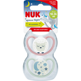 NUK Schnuller Space Night Silikon, lila/mint, ab 18 Monate, 2 St - VivaVoss