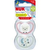 NUK Schnuller Space Night Silikon, lila/mint, ab 18 Monate, 2 St - VivaVoss