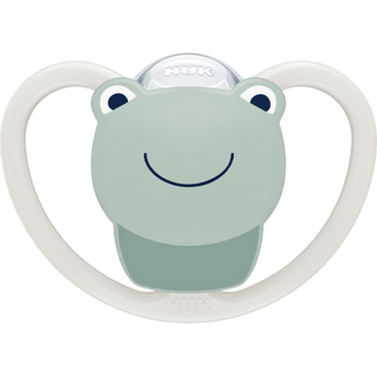 NUK Schnuller Space Silikon, beige/blau, 0 - 6 Monate, 2 St - VivaVoss