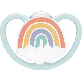 NUK Schnuller Space Silikon, beige/blau, 0 - 6 Monate, 2 St - VivaVoss