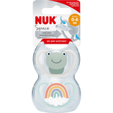 NUK Schnuller Space Silikon, beige/blau, 0 - 6 Monate, 2 St - VivaVoss
