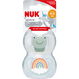 NUK Schnuller Space Silikon, beige/blau, 0 - 6 Monate, 2 St - VivaVoss