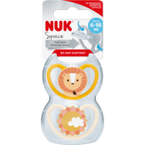 NUK Schnuller Space Silikon, gelb/aprikose, 6 - 18 Monate, 2 St - VivaVoss