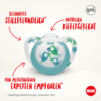 NUK Schnuller Star Silikon, türkis/blau, Gr.3, 18 - 36 Monate, 2 St - VivaVoss