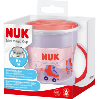 NUK Trinklernbecher Evolution Mini Magic Cup rot/lila, 160 ml, 1 St - VivaVoss