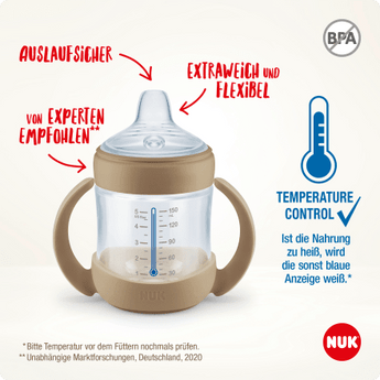 NUK Trinklernflasche for Nature, braun, ab 6.Monat, 150ml, 1 St - VivaVoss