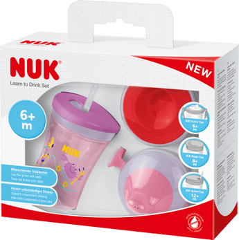 NUK Trinklernset Evolution, rot/lila, ab 6 Monate, 3 St - VivaVoss