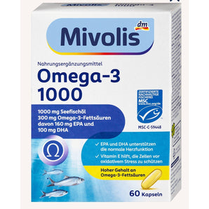 Mivolis Omega-3 1000, Kapseln 60 St, 85,1 g – Herz, Kreislauf & Cholesterin image_position | VivaVoss