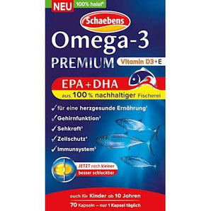 Omega-3 Premium Fischöl Kapseln 70 St Schaebens
