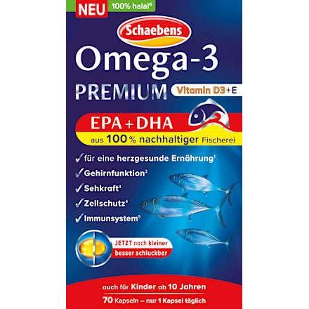 Omega-3 Premium Fischöl Kapseln 70 St Schaebens