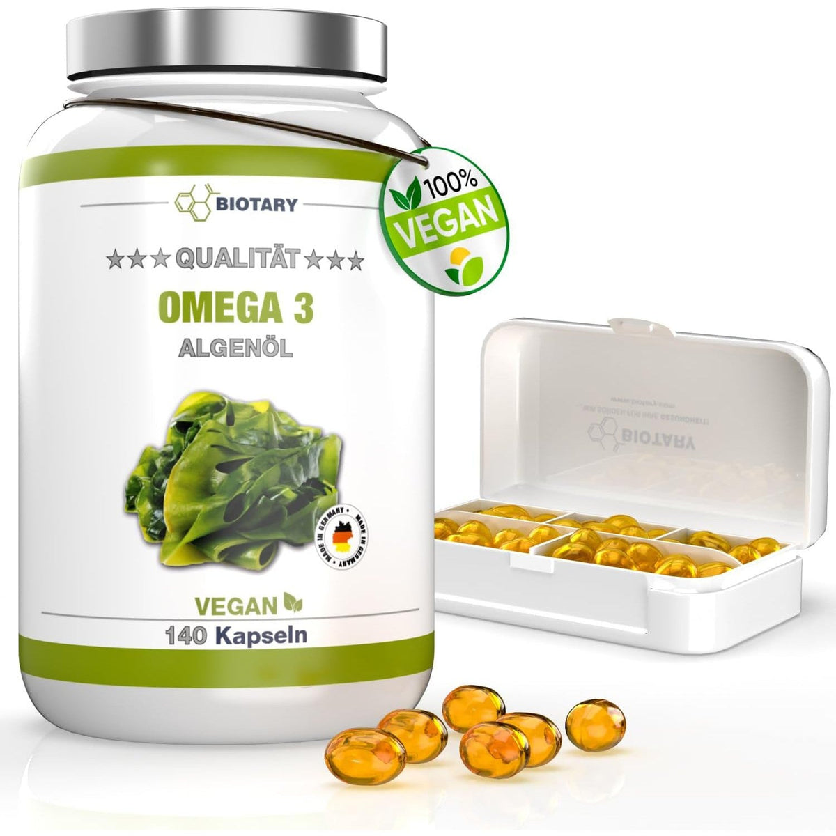 Omega 3 Vegan, 600 DHA & 300 EPA+ Vitamin E - VivaVoss