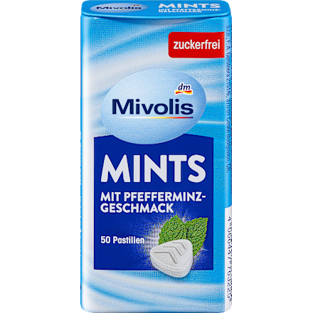 Pastillen, Mints Pfefferminz, zuckerfrei Mivolis