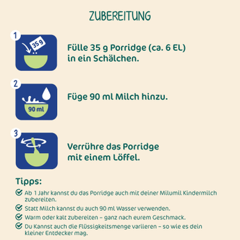 Porridge Kinder Hafer & Früchte ab dem 10.Monat, 400 g - VivaVoss