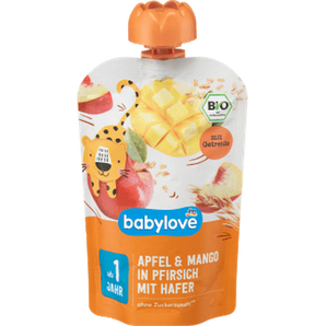 Quetschie Apfel & Mango in Pfirsich mit Hafer ab 1 Jahr, 100 g Quetschie by BabyLove – Available at VivaVoss